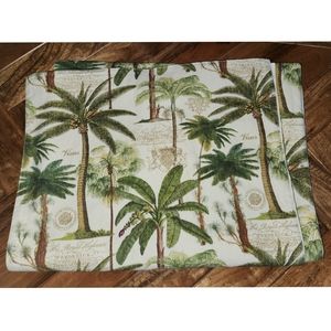 Pottery Barn Linen Palms Palm Tree Table Runner 18 x 108